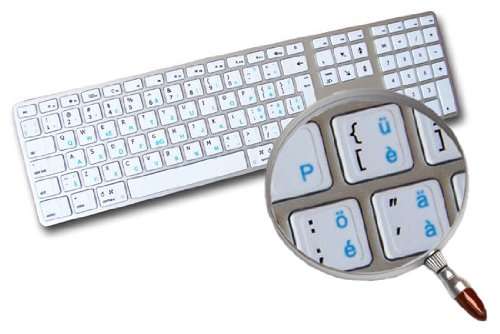 MAC English-Swiss (MULTILINGUAL) Keyboard Decals White Background 5