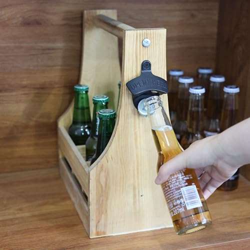 Jumiok Black Magnetic Wall Mount Beer Bottle Opener Screw in Bottle Cap Opener with Magnets Built-in to Catch Bottle Cap (Pack of 2) 4