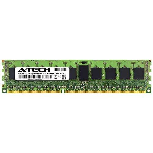 A-Tech 8GB RAM Replacement for Kingston KTH-PL316SK4/32G | DDR3 1600MHz PC3-12800R 1Rx4 1.5V ECC RDIMM Registered 240-Pin DIMM Memory Module 2