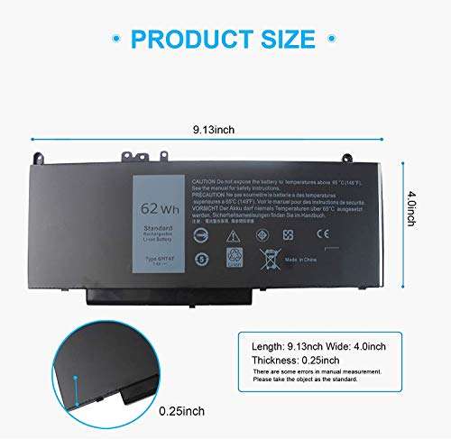 DMKAOLLK E5470 6MT4T 62WH Battery for Dell Latitude E5470 E5570 5470 5570 Precision 3510 Series Notebook TXF9M WTG3T 7V69Y 07V69Y 79VRK 0C1P4 451-BBUN 451-BBUP 451-BBTW 7.2V 4
