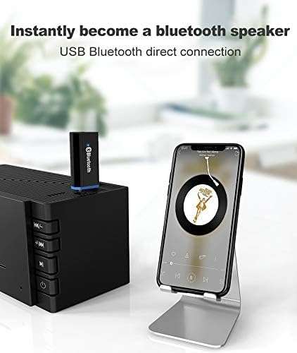 Szyafei USB Bluetooth Receiver Adapter Wireless Audio Adapter 3.5mm Car Kit Music Receiver Adapter, Suitable for Home/Car Stereo Systems, Portable Speakers (Aux in), with 3.5mm Cable (White)… 4