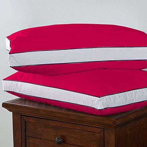 Angel Mommy Cotton Colored Piping Gusseted Pillow - Standard - 17'x27'Inch, Dark Pink (Pack of 2) 3