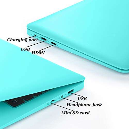 Goldengulf Portable 10.1 Inch Online Learning Laptop Windows 10 OS Pre-Installed Quad Core 32GB Netbook HDMI Webcam Office Netflix YouTube (Blue) 4