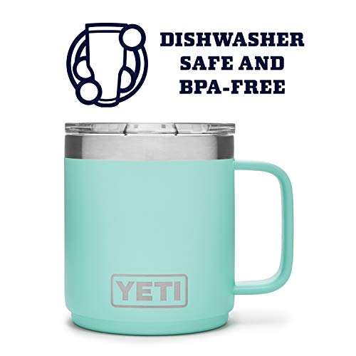 YETI Rambler 10 oz Stackable Mug, Vacuum Insulated, Stainless Steel with MagSlider Lid, Seafoam 4