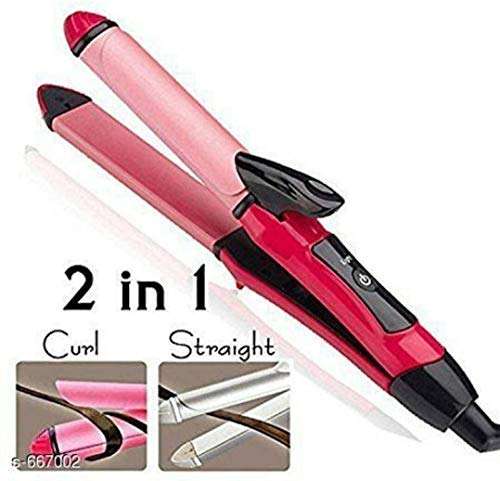 VARNI FASHION 2-in-1 Ceramic Plate Essential Combo Beauty Set of Hair Straightener and Curler for Women 2