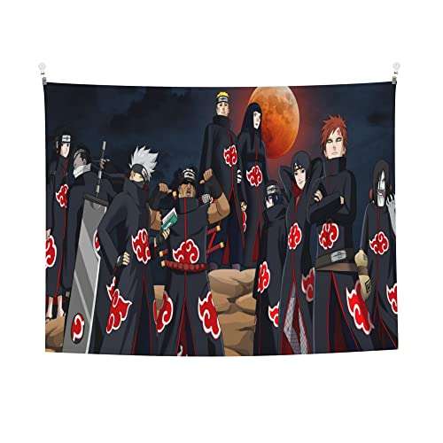 Japanese Anime Tapestry Red Cloud Wall Hanging Tapestry 60"x 51" 3D Printing Wall Tapestry Great Gifts for Anime Fans Anime Characters Wall Blanket for Home Bedroom Living Room Decor 1