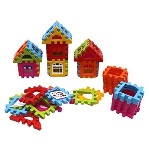 MANTRA ENTERPRISES Mega 108 Pieces Jumbo Happy Home House Building Blocks with Attractive Windows and Smooth Rounded Edges ( Set of 1 , Multicolor ) 1