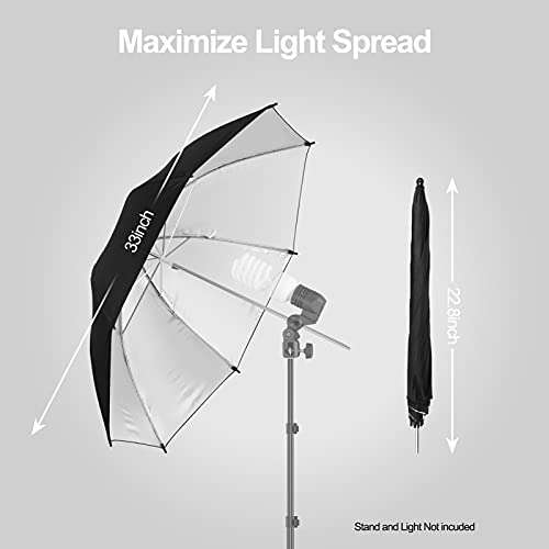 EMART 2 Pack 33inch Professional Photography Photo Video Studio Lighting Flash Translucent White Soft Umbrella 2