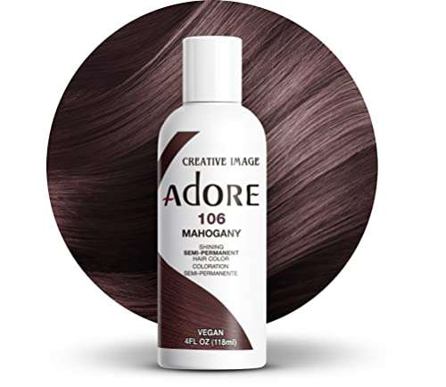 Adore Semi Permanent Hair Color - Vegan and Cruelty-Free Brown Hair Dye - 4 Fl Oz - 106 Mahogany (Pack of 1) 1