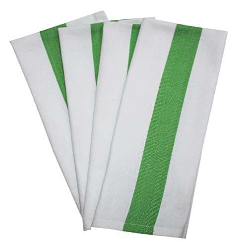 Amazon brand - Umi Herringbone Kitchen Dish Towels(16"x26",4-Pack, Green) 1