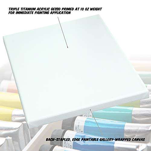 Canvas Boards Canvases for Painting, 8x10 Inch 2 Pack Canvas Panels, 8oz Triple Primed 100% Cotton Acid Free Painting Canvas Artist Quality Blank Canvas for Acrylic Oil Watercolor Tempera Paints 6
