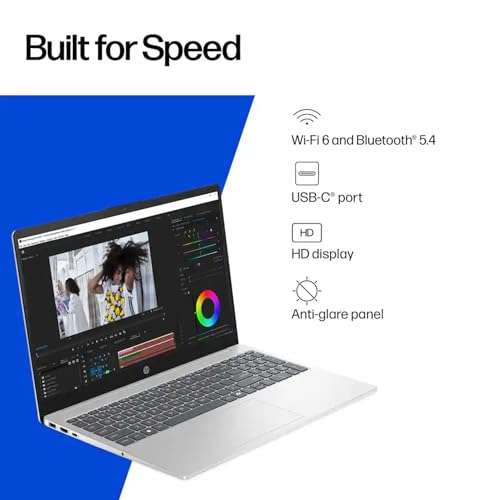 HP 15.6" Laptop with Microsoft 365-1.1TB Storage - 8GB Memory - Intel Inside | Anti-Glare Display, 128GB SSD and 1TB Cloud Storage, 4-Cores CPU, Fast Charge and 12hrs Battery, no Mouse 4