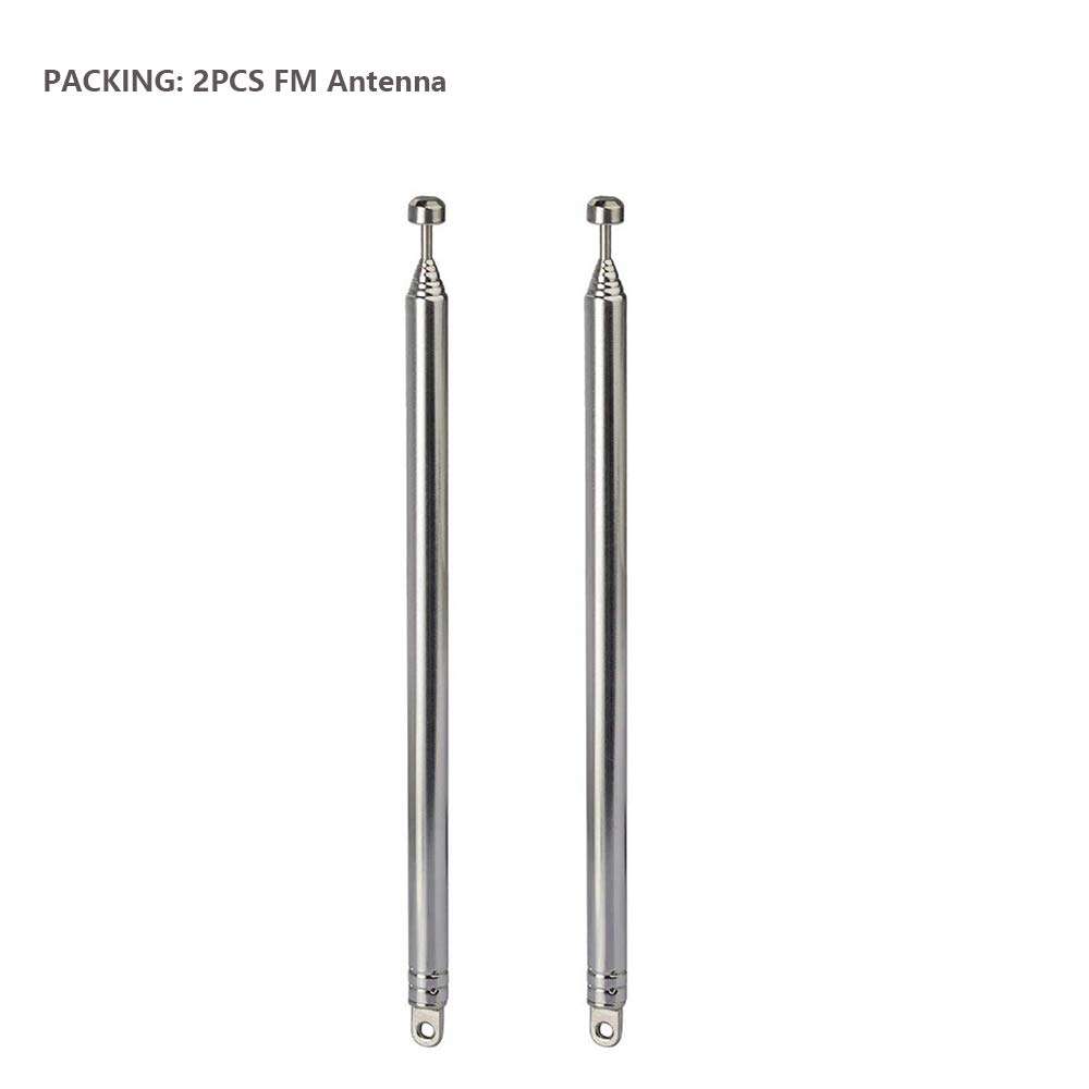 EJOYS 7-Sections 22'' Telescopic FM Antenna Replacement Compatible with Indoor Portable Radio Bluetooth Stereo Receiver AV Audio Vedio Home Theater Receiver Power Amplifier System Tuner (2-Pack) 3