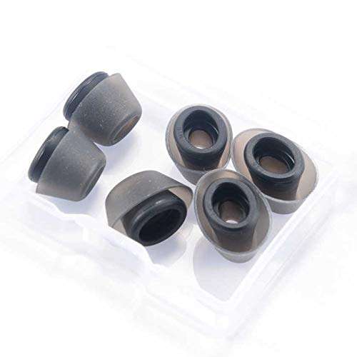 LS LOVINSTAR OEM Silicone Ear Buds Gel Cover for Jabra Evolve 75e MS Jabra Elite 65e Bluetooth Wireless in-Ear Earphones Eartips Earbuds (Black-Gray) 1