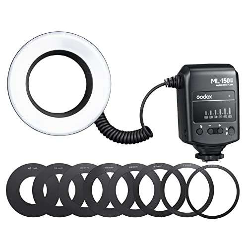 Godox ML-150II Macro Ring Flash Light GN12 with 8 Lens Adapter Rings for Canon Nikon Pentax Olympus DSLR Cameras 1