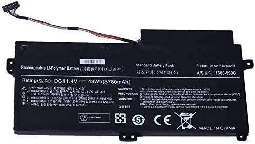 MLKB AA-PBVN3AB Laptop Battery Compatible with Samsung NP370 NP370R4E NP510R5E AA-PBVN2AB NP370R5E NP450R5V NP450R4V NP470R5E 510R5E BA43-00358A 510R (11.4V 43Wh) 2