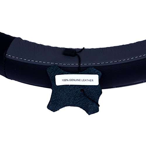 Oshotto Leather Steering Wheel Cover for Tata Tigor (Black and Grey) 4