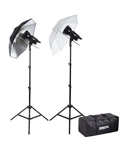 StudioPRO Double 300W/s Monolight Flash Photography Photo Studio Strobe Light Two 150W/s Monolights with Umbrella Equipment Bag Kit 1