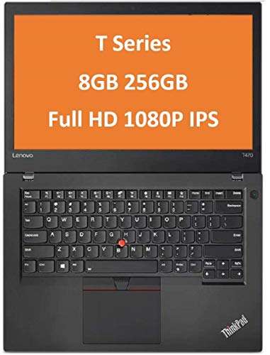 Lenovo 2019 ThinkPad T470 14" IPS Full HD FHD (1920x1080) Business Laptop (Intel Core i5-6300U, 8GB DDR4 RAM, 256GB PCIe NVMe M.2 SSD) Thunderbolt, Type-C, HDMI RJ-45, Windows 10 Professional 64 Bit