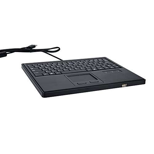 M MC Saite Wired Keyboard with Touchpad - 819 Portable Scissors Foot Structure - USB Port with 1 Hubs 5