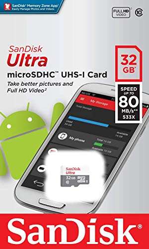SanDisk Ultra 32GB microSDHC Memory Card (10 Pack) UHS-I Class 10 SDSQUNS-032G-GN3MN Bundle with (1) Everything But Stromboli 3.0 SD/TF Micro Card Reader 2