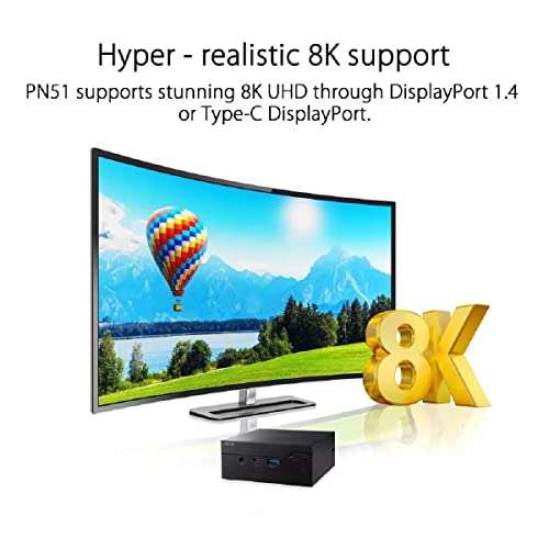 ASUS Mini PC PN51 ultracompact Barebone Mini pc with AMD Ryzen 7 5700U Processor, Supports up to 64 GB DDR4 RAM, M.2 1 SSD, Windows 10 Pro and Dual USB 3.2 Gen 2 Type-C, Black 4