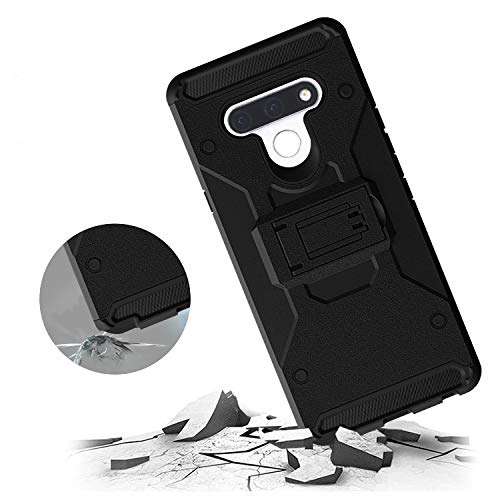 Chuangxinfull Stylo 6 Holster case, Belt Clip (Rubberized Grip) Slim Fit Protective Cover with Kickstand, Combo Shell Holder for Stylo 6 2020 3