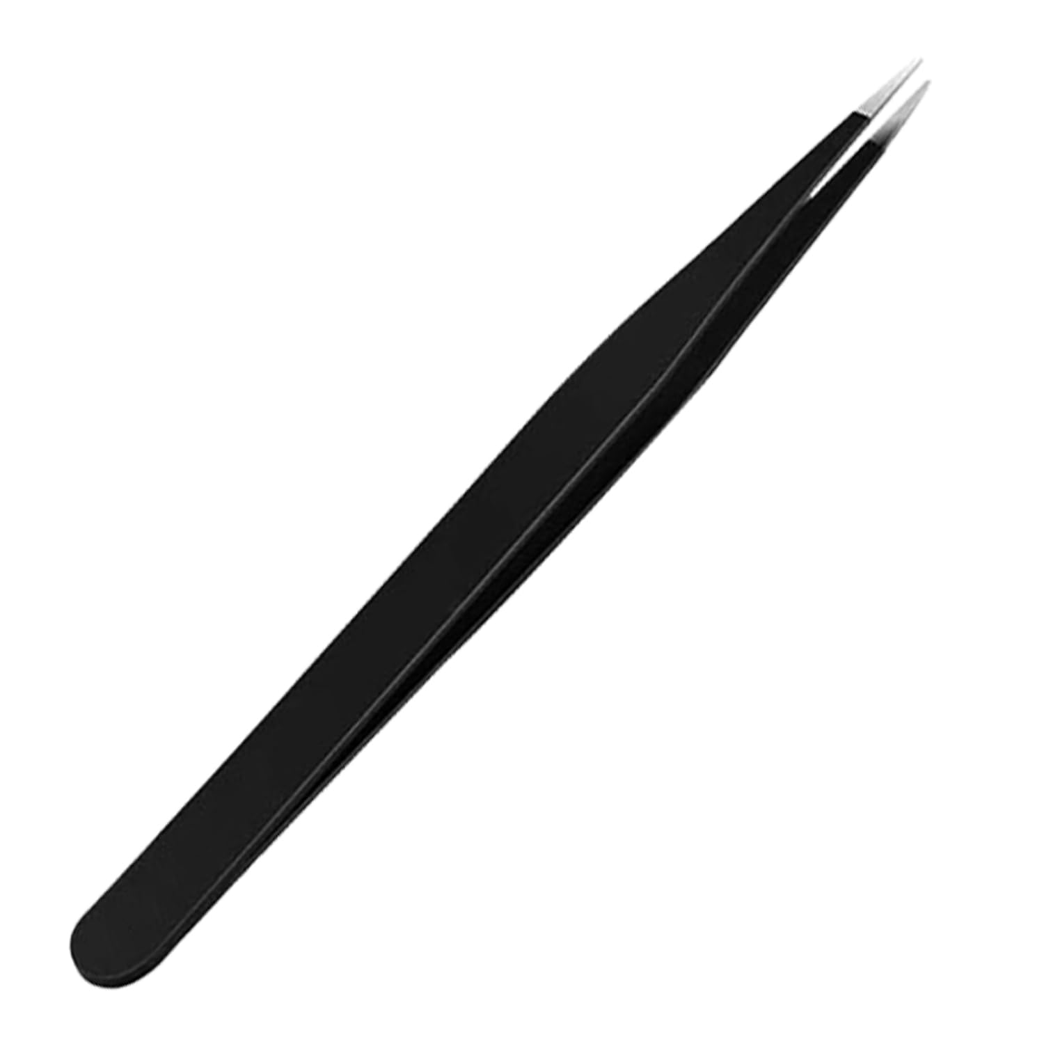 ERZA Precision Tweezers, Upgraded Anti-Static Stainless Steel of Tweezers, for Electronics, Soldering, Laboratory Work, Jewelry-Making, Model, Craft, Black, Design 00, Pack of 1 1