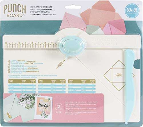 We R Memory Keepers, Envelope Punch Board Kit, Includes 1 6.75" x 10.5" Score Board, Two-Way Envelope Punch, Bone Folder, and Measurement Chart, Create Home Made Envelopes and Invitations 1