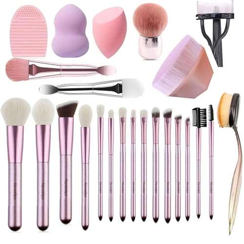 NEVSETPO Deluxe Luxury Makeup Brushes Gift Set Professional Premium Super Soft Make up Brush for Kabuki Foundation Concealer Powder with Travel Makeup Organizer Carry Pouch(Purple) 1