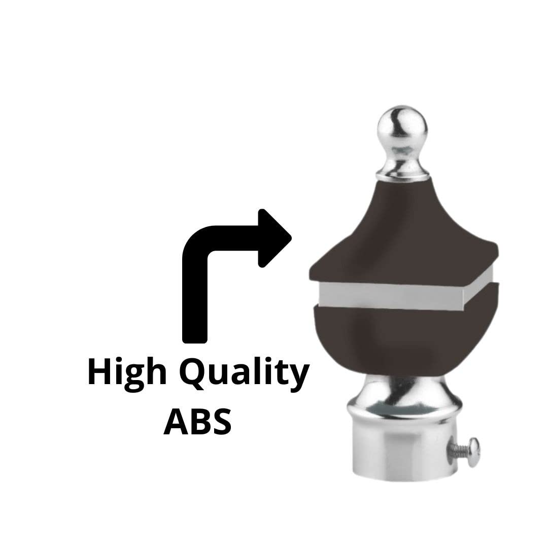 Rkoing ABS + Stainless Steel Curtain Bracket Parda Holder with Support 1 Inch Rod Pocket Finials Window Rod Support Fittings (Black, Pack 14) 4