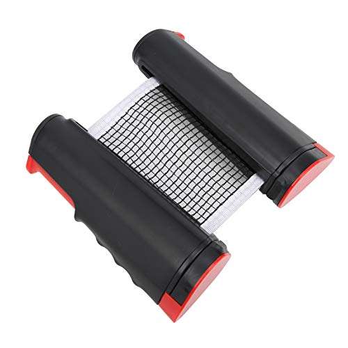 cigemay Retractable Tennis Net, Table Tennis Net, Convenient Reelable Design Plastic Material Adult Travel for Children Office(Black red) 3