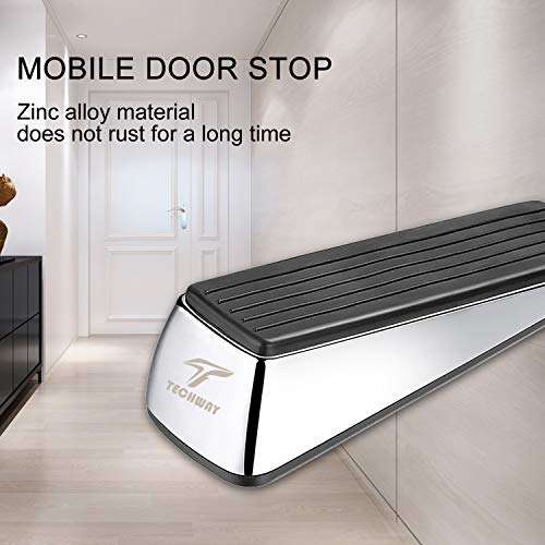 Techway Door Stopper Rubber Door Wedge 5.5 Ounces Stainless Steel and Rubber Heavy Duty Non-Scratching and Anti-Slip Doorstop 3