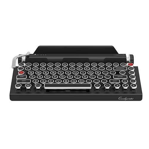 QWERKYTOYS Qwerkywriter Typewriter Inspired Retro Mechanical Wired & Wireless Keyboard with Tablet Stand 1