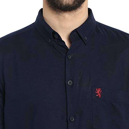 Red Tape Men's Solid Regular Fit Casual Shirt (RSH8074_Navy L) 6