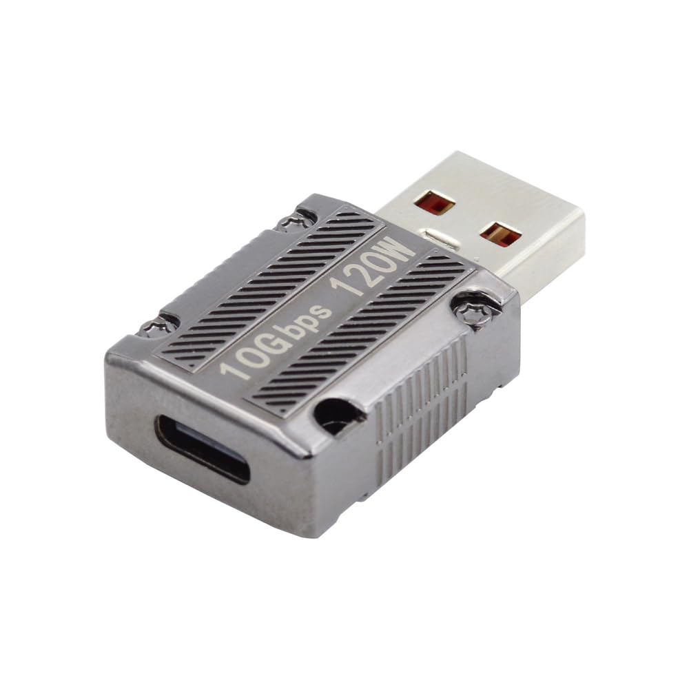 cablecc Female USB-C USB 3.1 Type C to 120W 10Gbps USB 3.0 A Male Data Power Adapter Alloy Shell for Laptop Tablet Mobile Phone 1