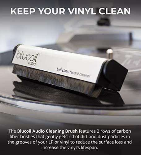 Blucoil Audio Carbon Fiber Anti-Static Cleaning Brush for Vinyl/LP Records and Speakers 2