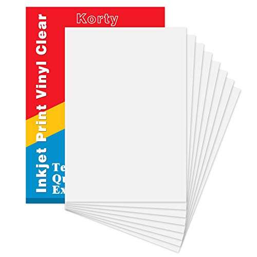 Printable Vinyl for Inkjet Printer,20 Sheets 8.3"x 11.7" Clear Premium Sticker Paper,Transparent Paper Sheet for DIY Crafts Stickers,Dries Quickly 1