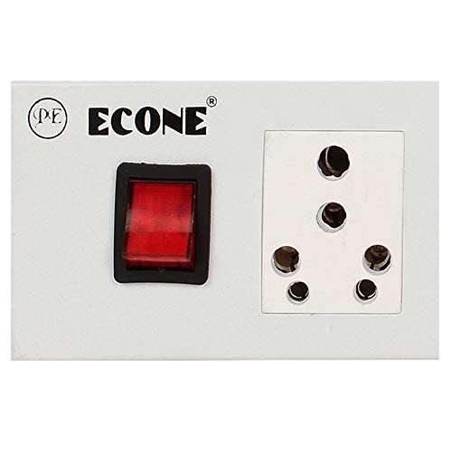 ECONE Metal Grey 220 volts Heavy Duty 16 AMP Power Extension Cord for Heavy Appliances, 3 Universal Socket and 3 Individual Switch with 3 Core Wire (3.5 Mtr Wire Length) 5