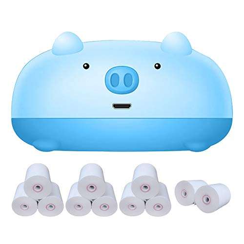 Renzhe Mini Printer - Portable Smart Photo Printer for All Smartphone Pocket Printer -Thermal Bluetooth Label Printer with 11pcs Thermal Paper Rolls, Wireless POS Photo Printer 1