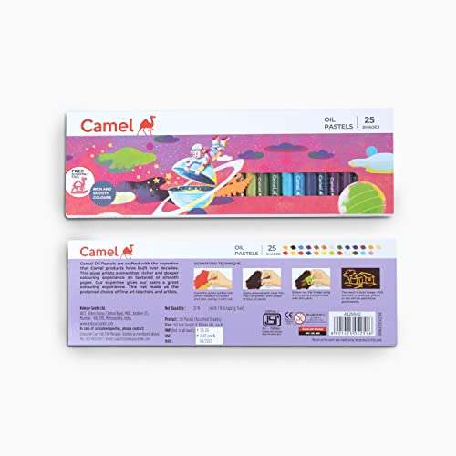 Camel 15 Shades Oil Pastels include 1 Drawing Pencil Free gift (25 Shades) 3