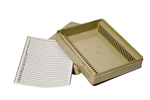 Clear & Sure Microscope Slide Box for 25 Silde Storage Plastic Box Pack of 5 1
