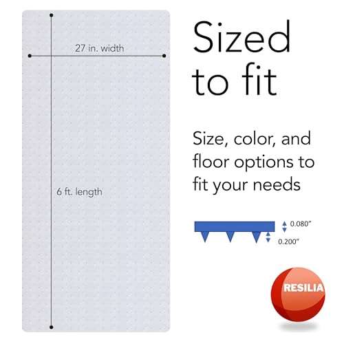 RESILIA Deluxe Clear Vinyl Floor Runner for Deep Pile Carpet - Non Slip & Stain Resistant Textured Mats - Waterproof Plastic Protector for Carpets, 27 Inches Wide x 6 Feet Long, Made in The USA 2