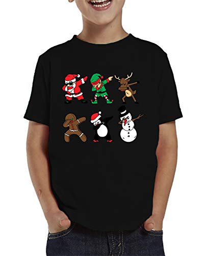 SpiritForged Apparel Dabbing Christmas Characters Toddler T-Shirt, Black 5T/6T