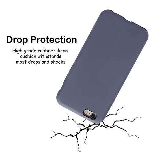 LIRAMARK Liquid Silicone Soft Back Cover Case for Apple iPhone 6 / 6S (midnight Blue) 5