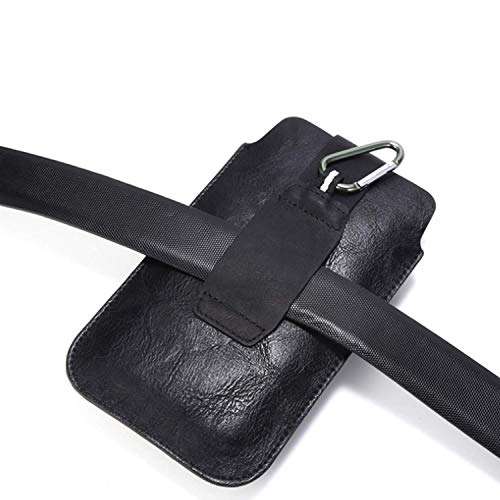 Universal 6.5 inch PU Leather Belt Holster Pouch Waist Bag with Card Slot for iPhone 14 Pro Max, 14 Pro, 14 Plus, 14, for Galaxy S23 Ultra, S23+, S23, A14 5G, F04, M04, Black 4