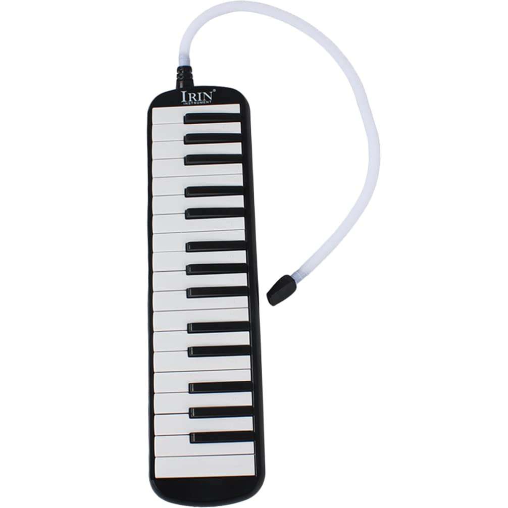 SUPVOX 32 Key Melodica Instrument Air Piano Keyboard Soprano Melodica with Mouthpieces Tube for Kids Beginners Adults Easter Gift Black