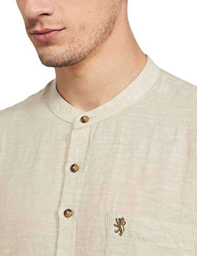 Red Tape Men's Solid Regular Fit Casual Shirt (RHS0097_Beige XL) 2