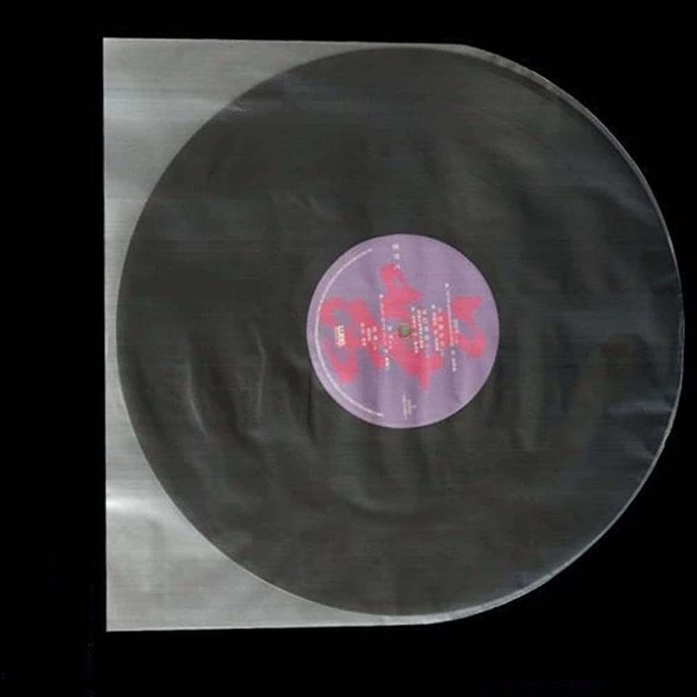 12 inch LP Vinyl Record Inner Sleeves Vinyl Inner Sleeves Collector Protector Sleeves for Vinyl Record Storage, 50-Pack Round Bottom Protective Sleeves Covers for 12” Albums 4