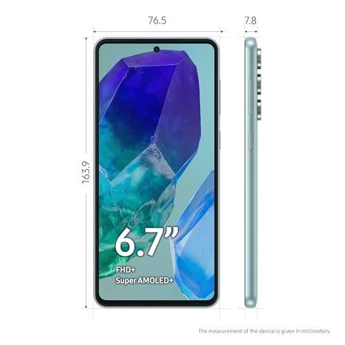 Samsung Galaxy M55 5G (Light Green,12GB RAM,256GB Storage) | 50MP Triple Cam| 5000mAh Battery| Snapdragon 7 Gen 1 | 4 Gen. OS Upgrade & 5 Year Security Update| Super AMOLED+ Display| Without Charger 2